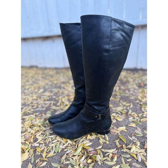 Karl Lagerfeld Paris Leather Boots 6.5 M Low Heel Mod 60s Style - Picture 1 of 16